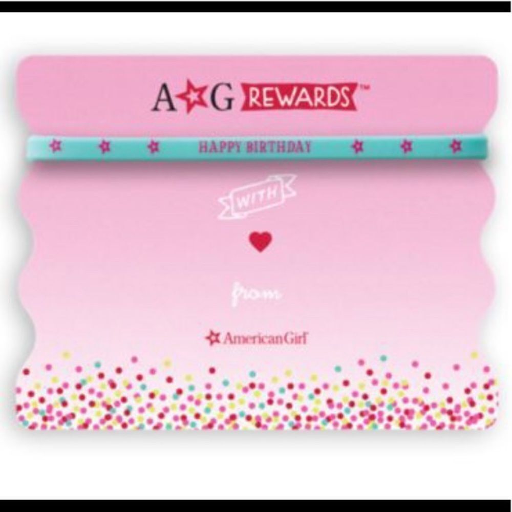 American Girl bday bracelet and the booklet